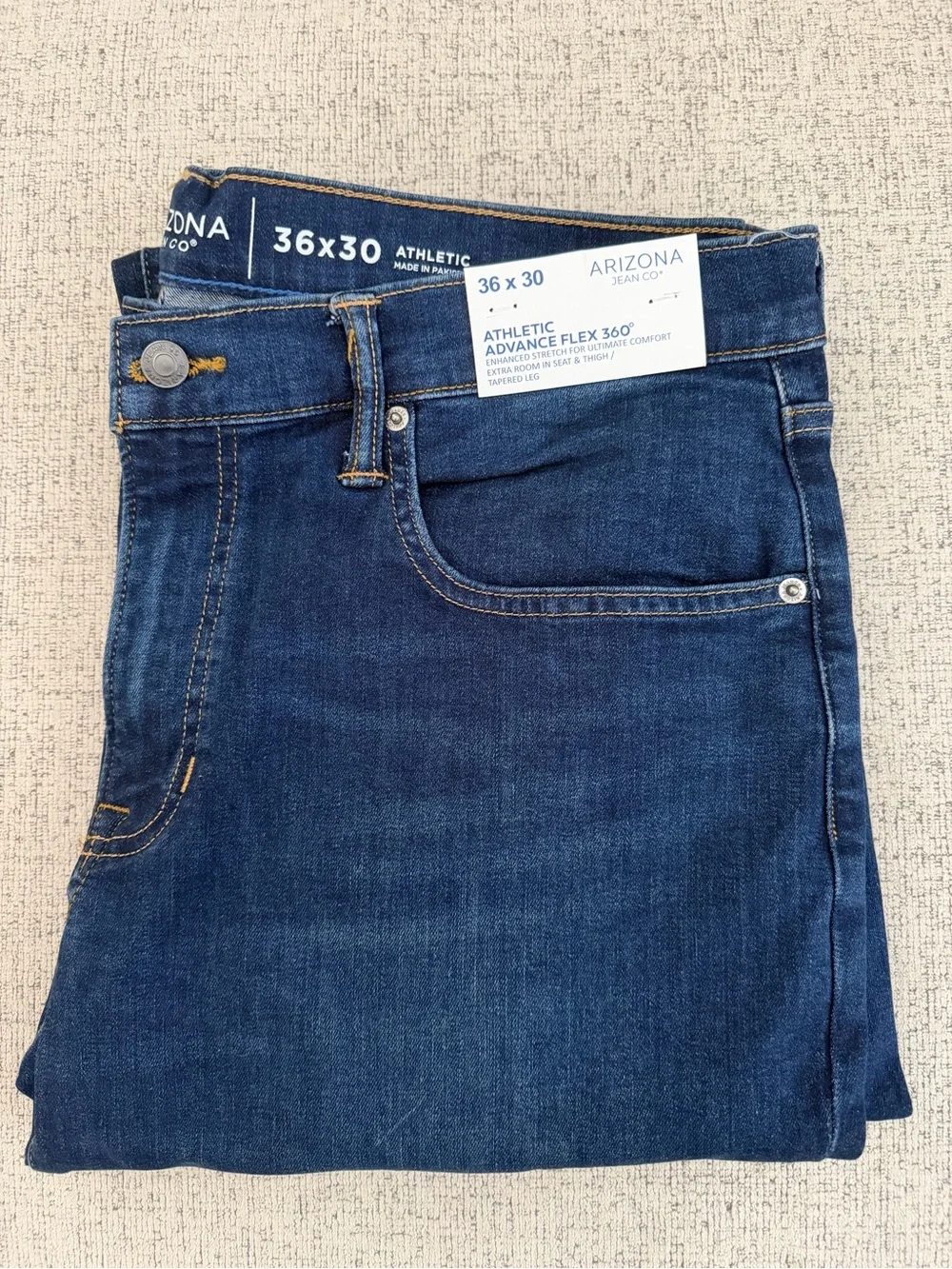 Men’s Arizona Athletic Advance Flex 360 Jeans, NWT, 36 x 30